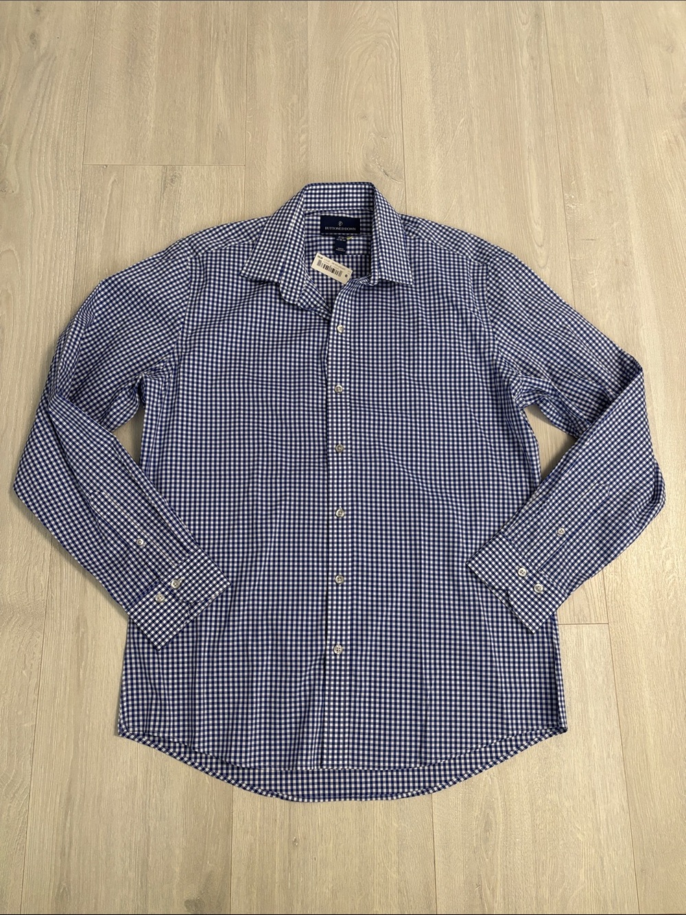 🔥BUNDLESALE Men's 16.5 34-35 Buttoned Down Gingham Dress Casual Shirt Coolmax